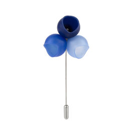 Navy blue cup silver brooch Pin